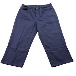 Lauren Jeans Co Ralph Lauren Navy Straight Cotton Pants Women 14